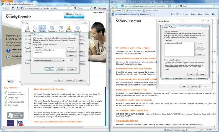 Stranica za preuzimanje Microsoft Security Essentialsa