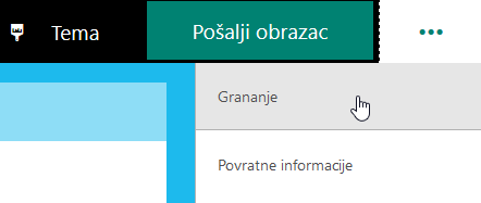 Konfiguracija grananja pitanja prema odabranom odgovoru