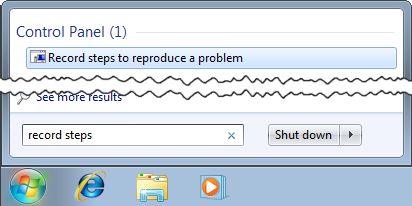 Sučelje programa Problem Steps Recorder s kontrolama za snimanje i dodavanje komentara