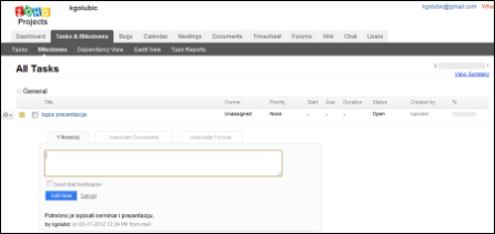 Prikaz Ganttovog dijagrama u Zoho Projects s rasporedom zadataka na vremenskoj osi