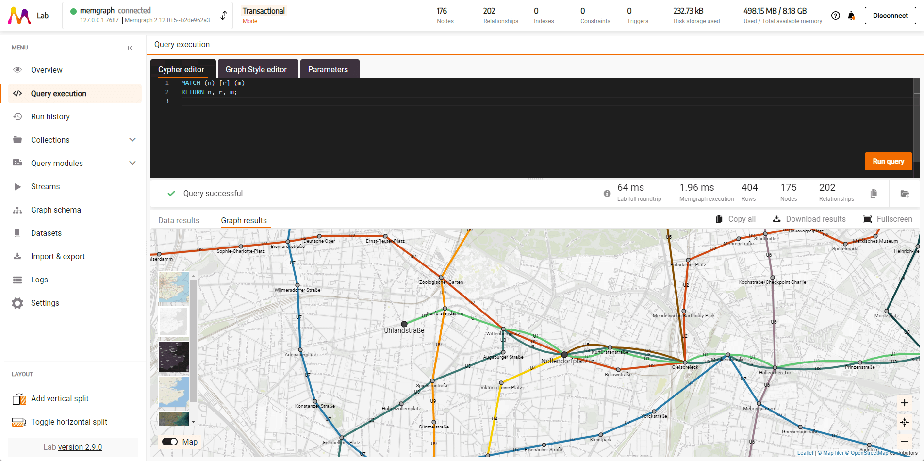 Berlin subway with colored lines