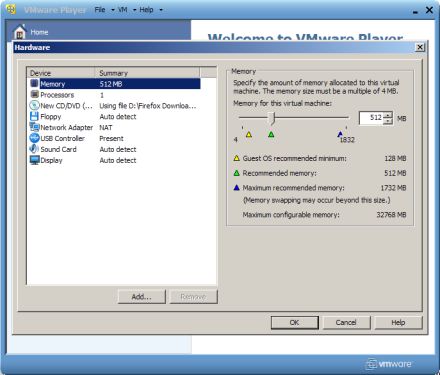 VMware Player Unity mod — aplikacija iz guestOS-a prikazana u hostOS-u