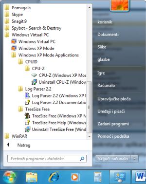 Upravljanje pohranim vjerodajnicama za Windows XP mod u Windows 7 Credential Manager u Windows 7 Control Panelu
